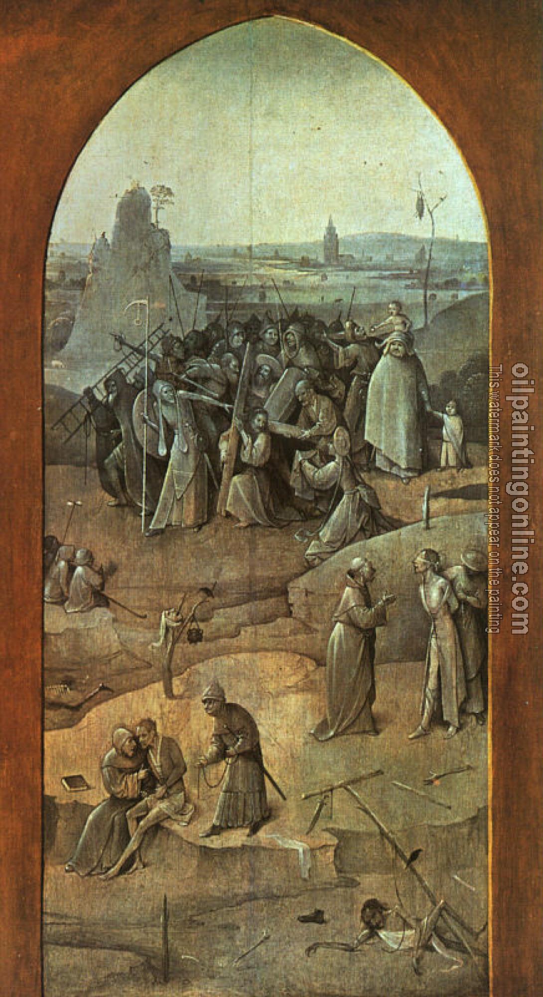 Bosch, Hieronymus - Christ Carrying the Cross, outer-right wing of the triptych The Temptation of St. Anthony